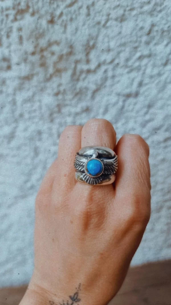 Anillo Aguila Sagrada Turquesa cooper