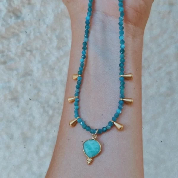 Collar Amazonita + gota amazonita