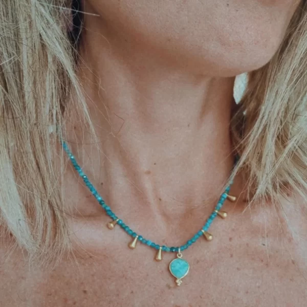 Collar Amazonita + gota amazonita - Imagen 2