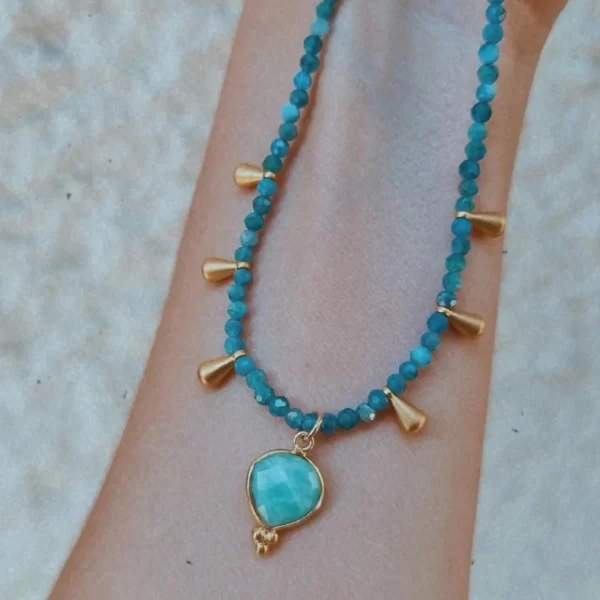 Collar Amazonita + gota amazonita - Imagen 3