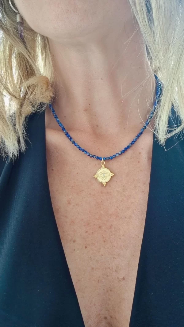 Collar lapislazuli ojo Zircón Doré - Imagen 5
