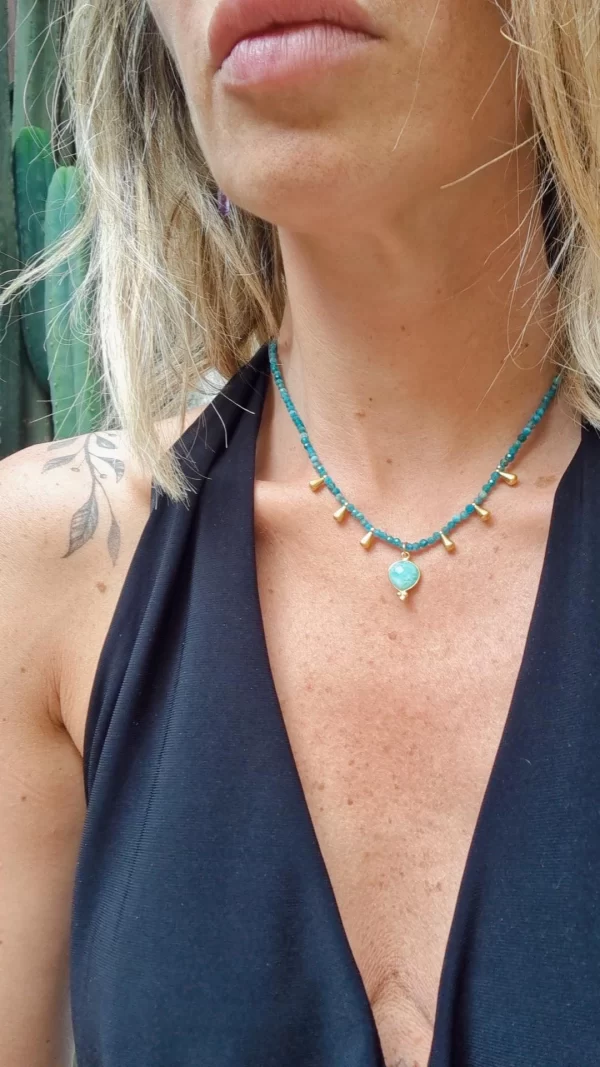Collar Amazonita + gota amazonita - Imagen 4