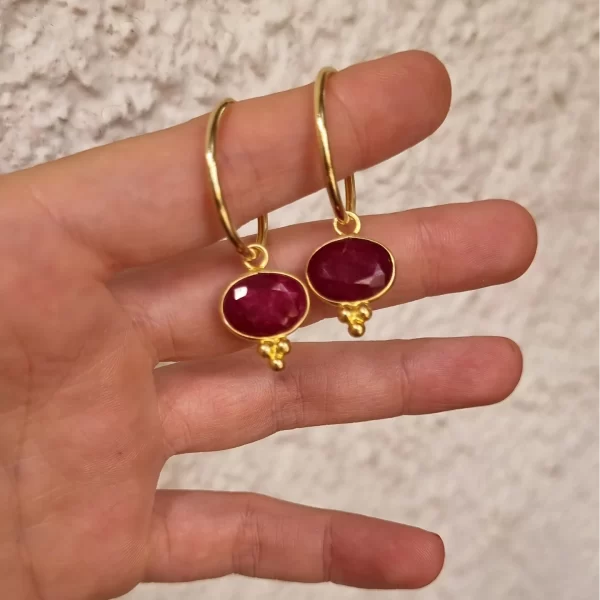 Argolla Queen Doré 👑 cuarzo rojo