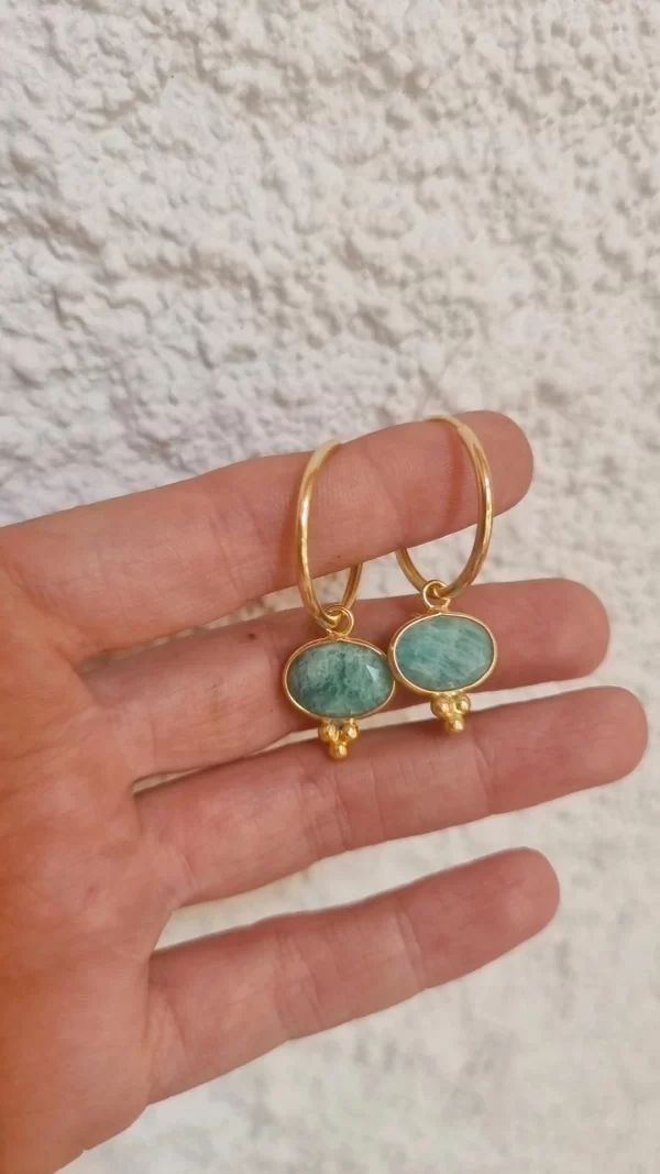 Argolla Queen Doré 👑 Amazonita - Imagen 4