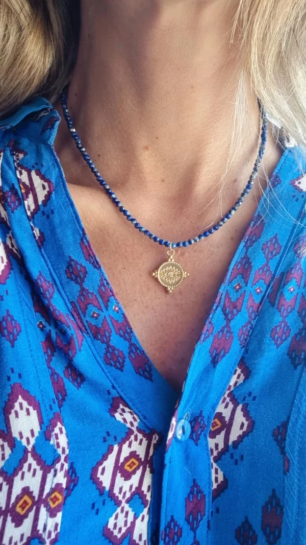 Collar lapislazuli ojo Zircón Doré