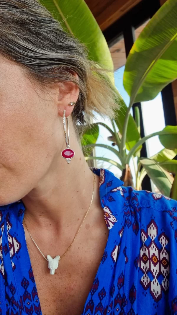Argollas Queen XL 👑 cuarzo rojo - Imagen 5