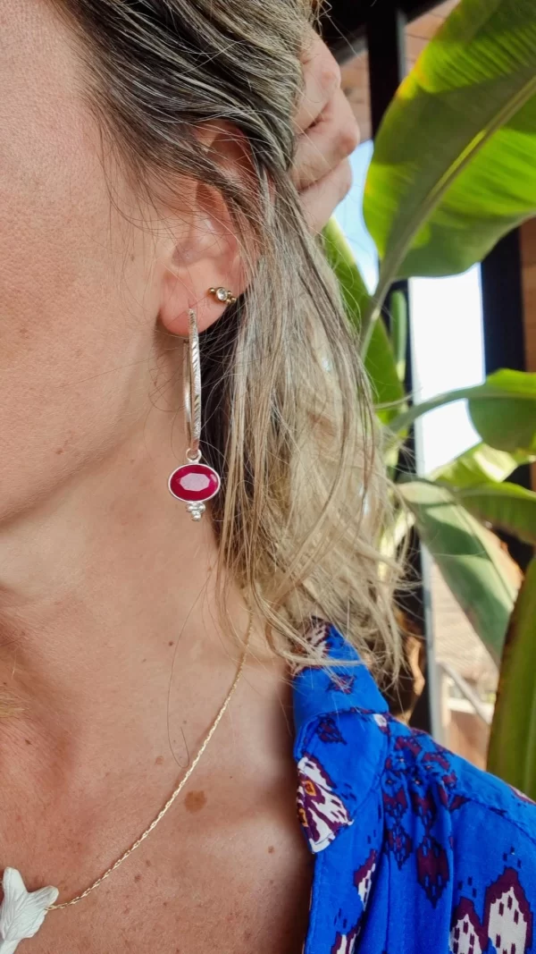 Argollas Queen XL 👑 cuarzo rojo