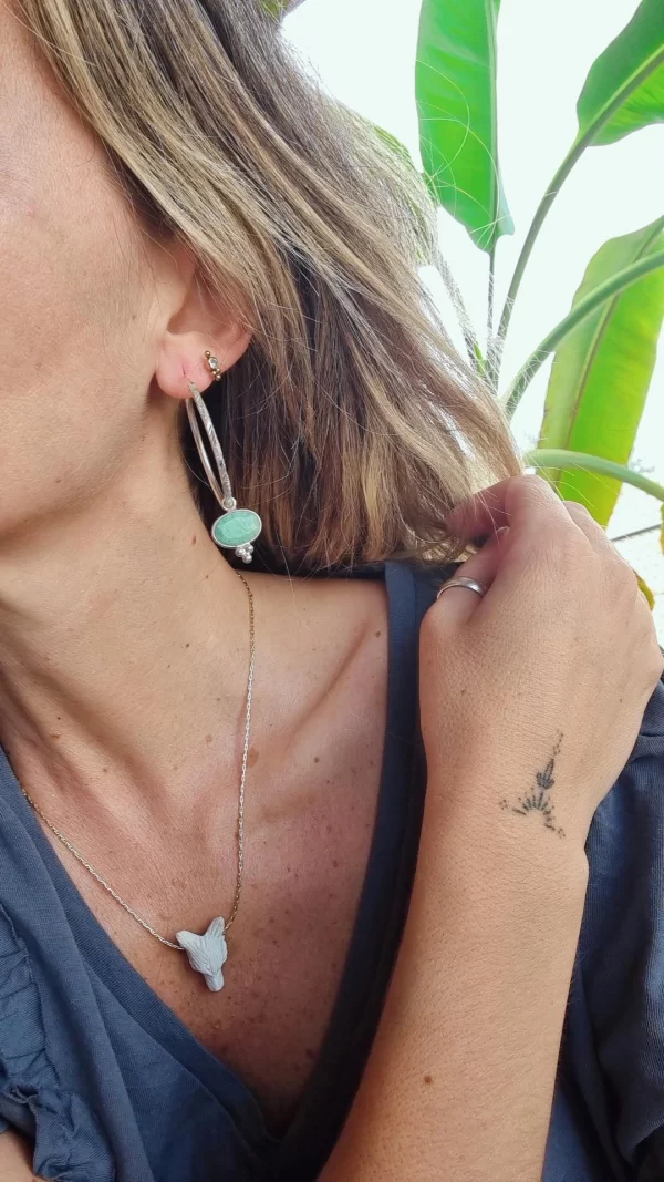 Argollas Queen XL 👑 Amazonita - Imagen 3