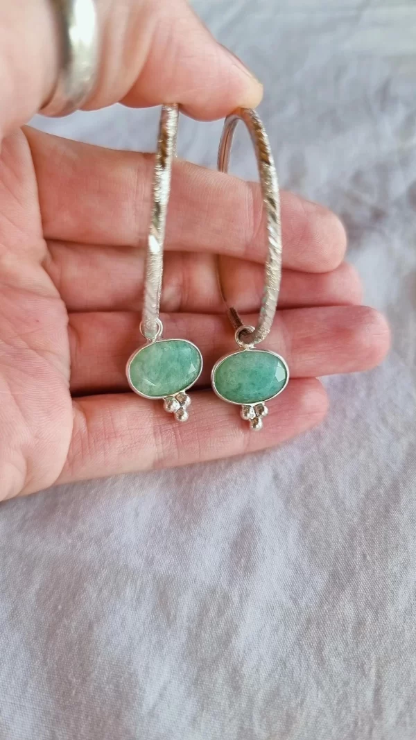 Argollas Queen XL 👑 Amazonita - Imagen 4