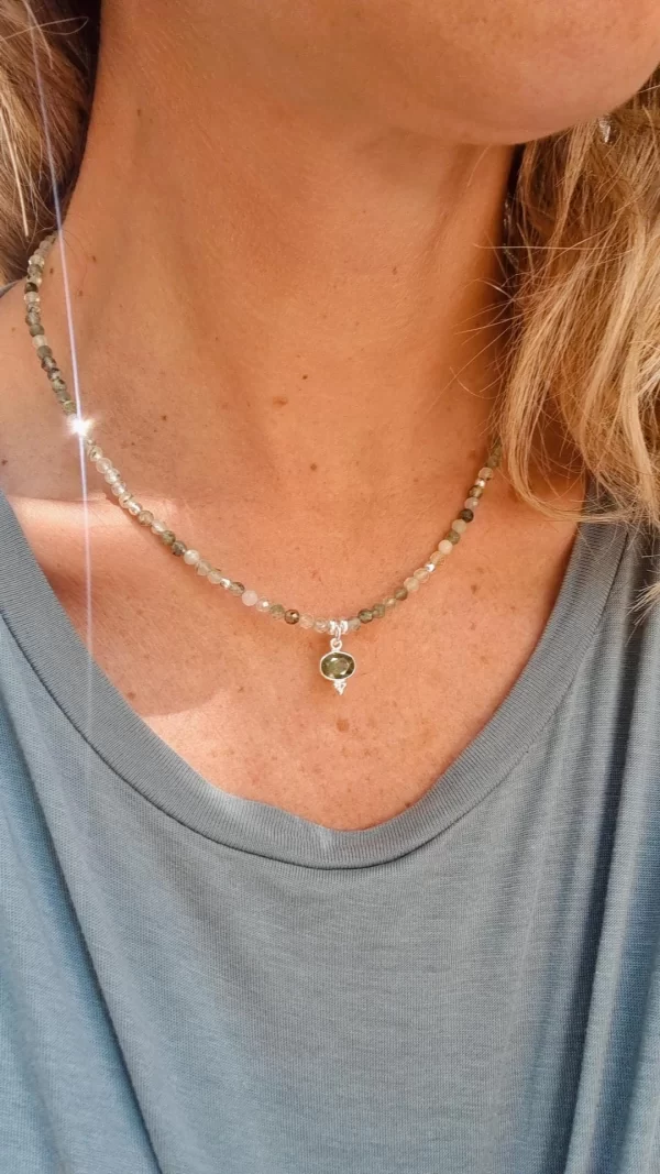 Collar Prehenita + Peridoto - Imagen 5