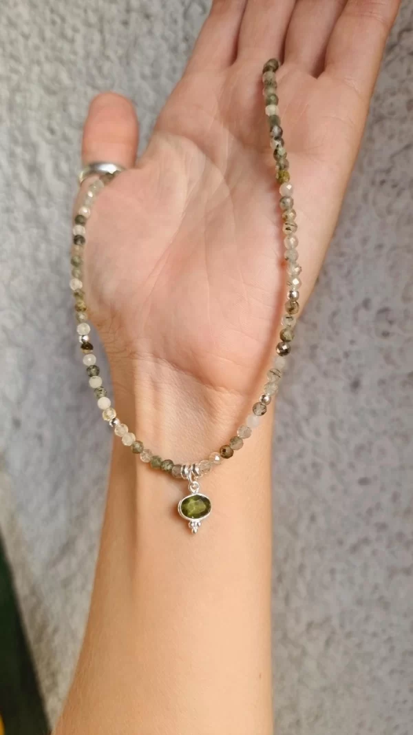Collar Prehenita + Peridoto - Imagen 4