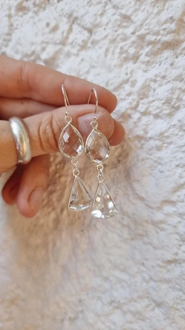 Aros Antique cristal✨️ triangulo - Imagen 5