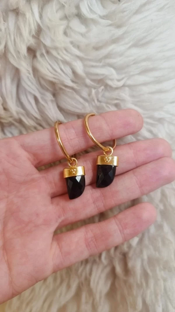 Argollas Cuerno onix doré✨️