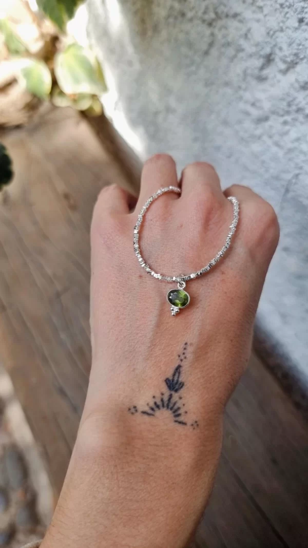 Pulsera mostacilla chips + peridoto